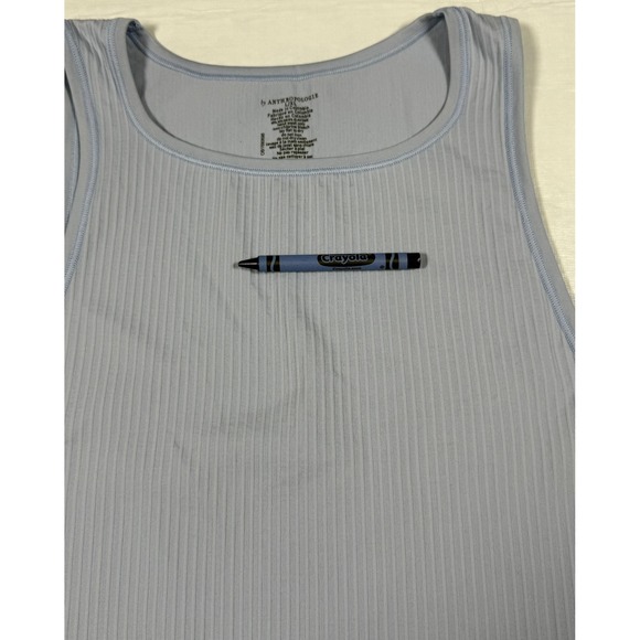 Anthropologie The Reegan Crew Neck Crop Racerback Seamless Tank Top Light Blue - Picture 7 of 7